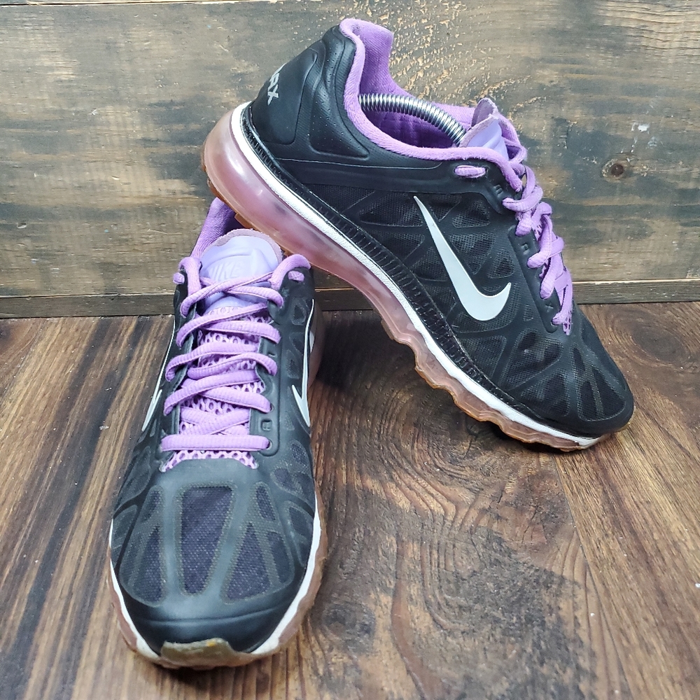 Nike Air Max 360 2011 Running Shoes Black Purple White 429890-005 Womens Sz 7.5